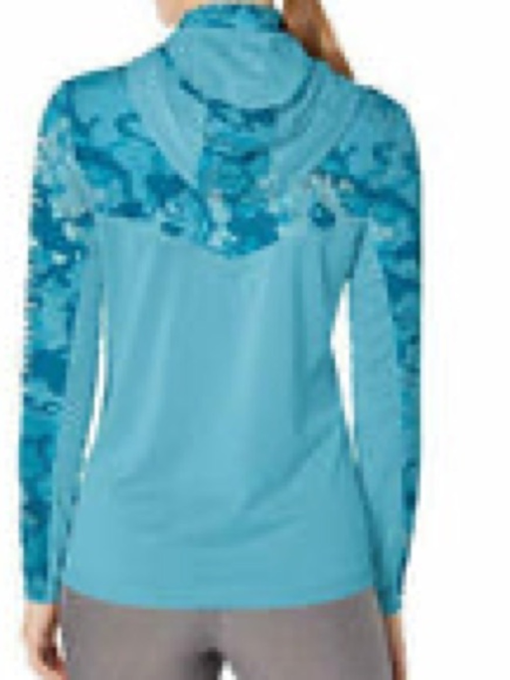 HUK Women’s Current Camo Icon X Hoodie Blue Fishing Performance UPF Top Size M - Picture 2 of 8